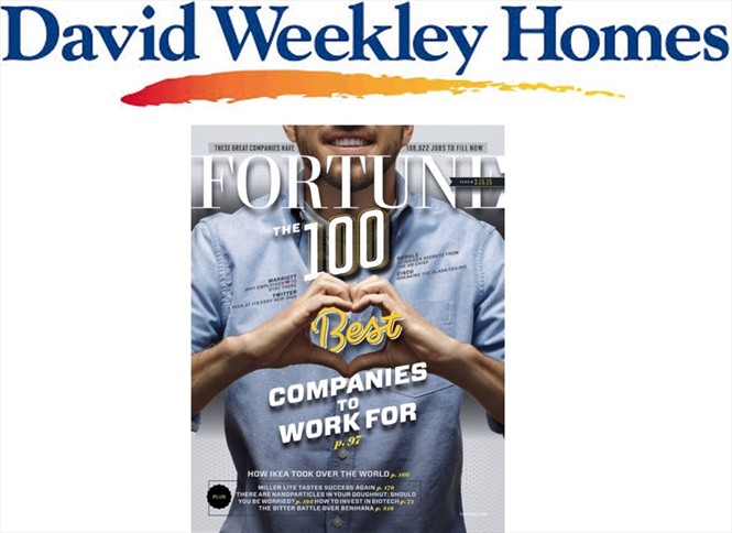 David Weekley can boast that it's a great place to work.